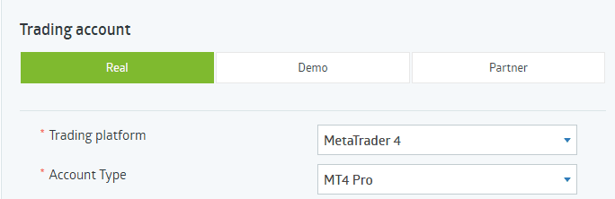 RoboForex trading platform selection