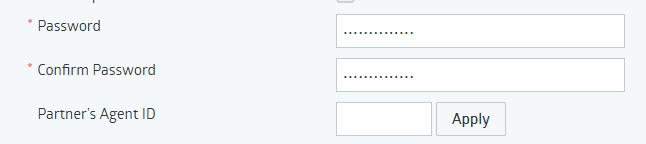 RoboForex password fields